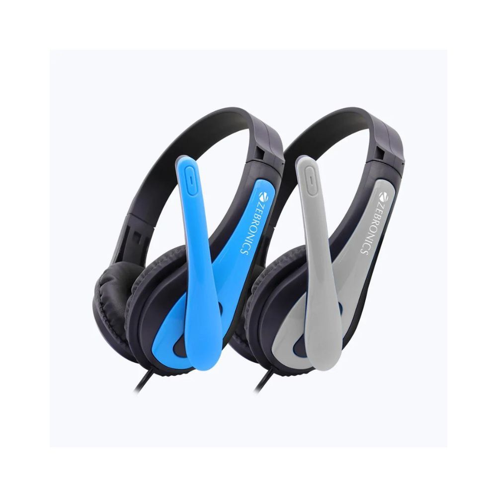ZEBRONICS ZEB-COLT Wired Headset (Blue, On the Ear)