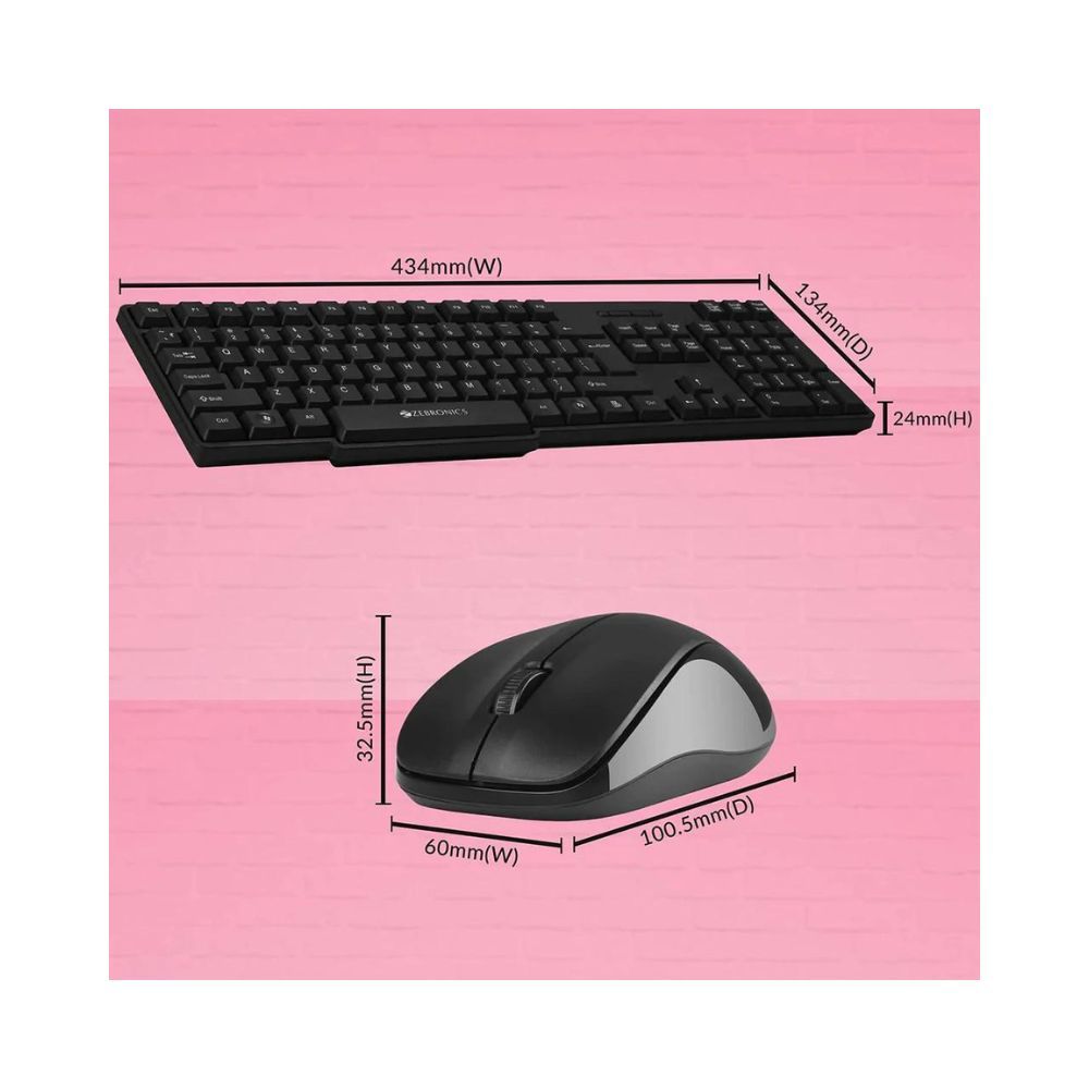 Zebronics Zeb-Companion 107 Wireless Keyboard and Mouse Combo