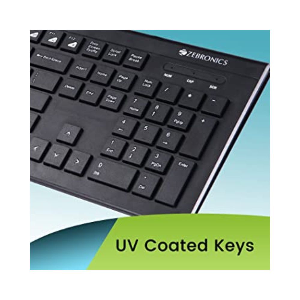 Zebronics Zeb-DLK01 USB Multimedia Keyboard with 104 UV Coated Keys