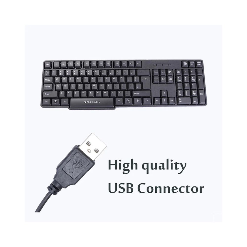 ZEBRONICS Zeb-K20 Wired USB Desktop Keyboard (Black)